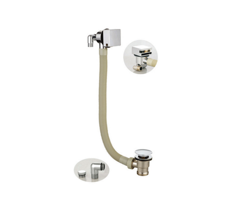 Square Bath Filler with Click-Clack Waste collection artwork