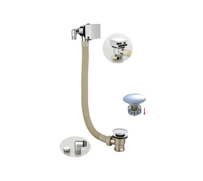 Easy-Clean Bath Filler — 650 mm with Click-Clack Waste collection artwork