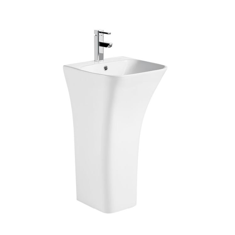 450mm Square Floor Standing Basin – White