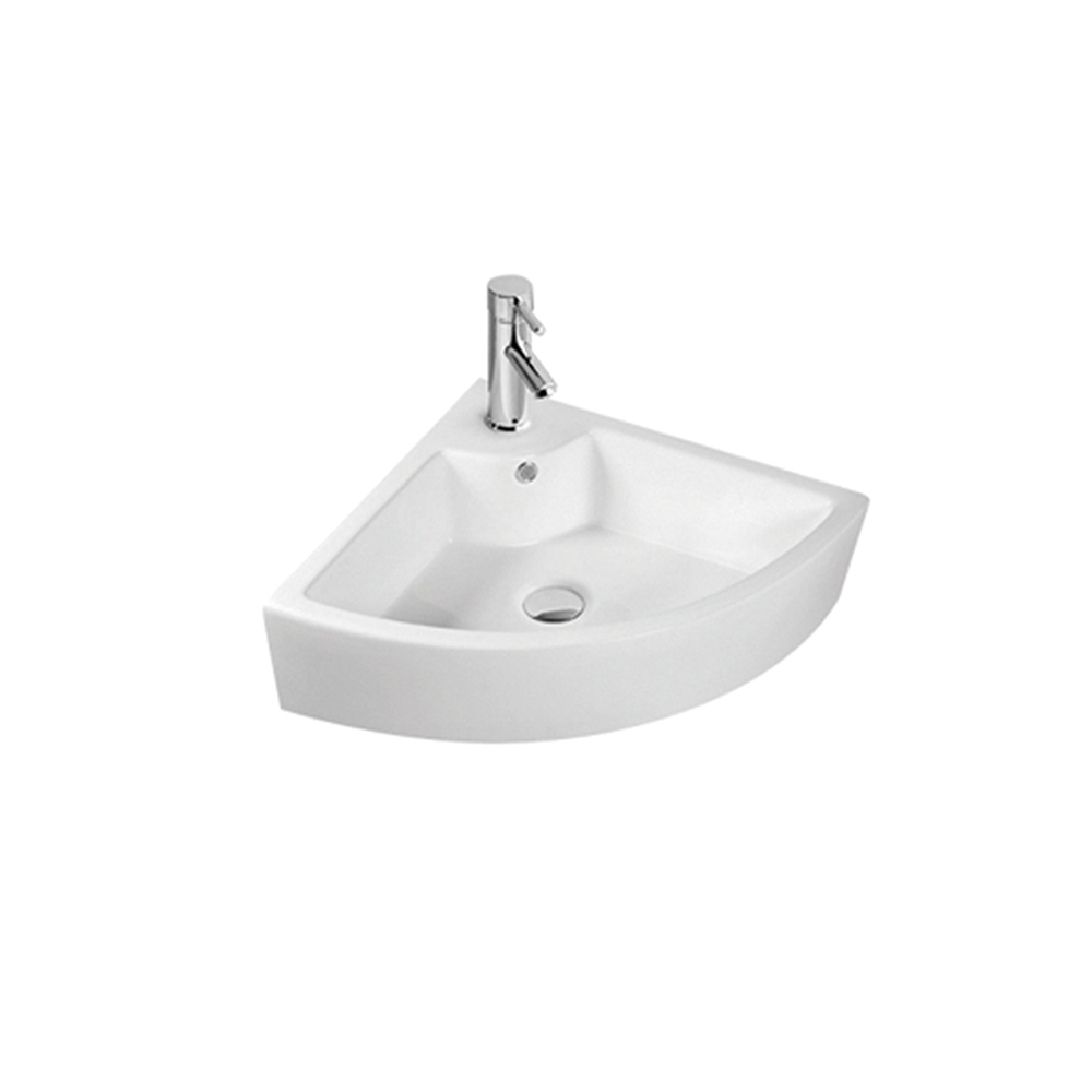 435mm Corner Wall Hung Cloakroom Basin – White