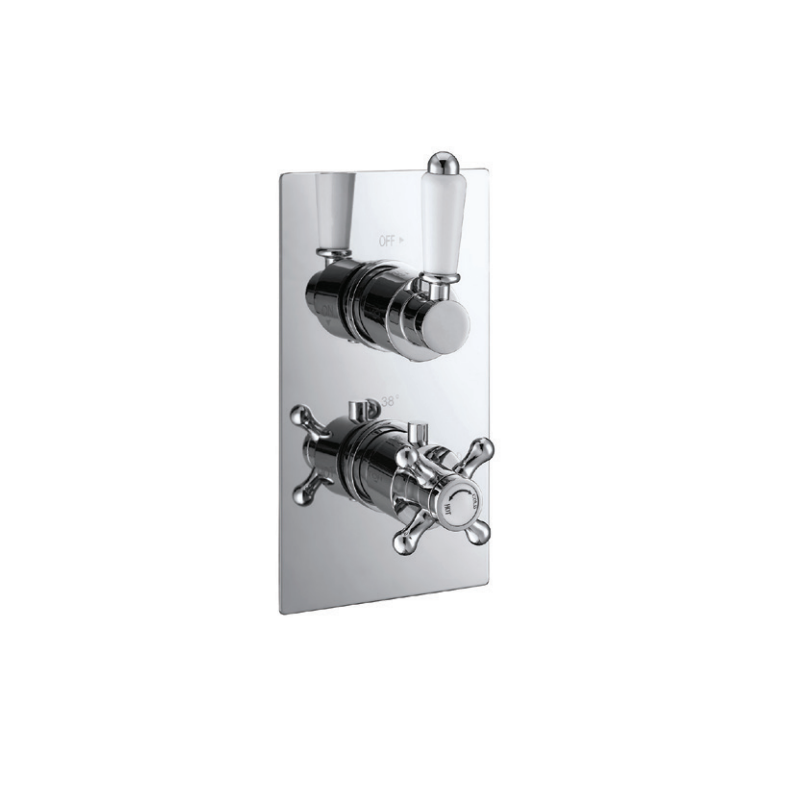 Traditional Round 2-Handle Thermostatic Concealed Shower Mixer — 1 Outlet collection artwork
