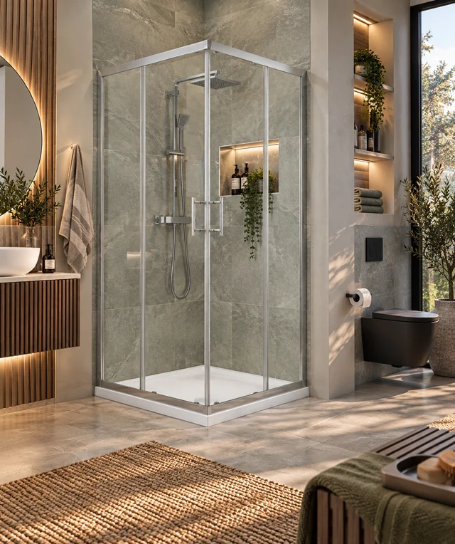 Crystal Corner Entry Enclosure collection artwork