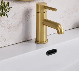 Aspect Basin Mixer with Matching Slotted Waste – Brushed Brass