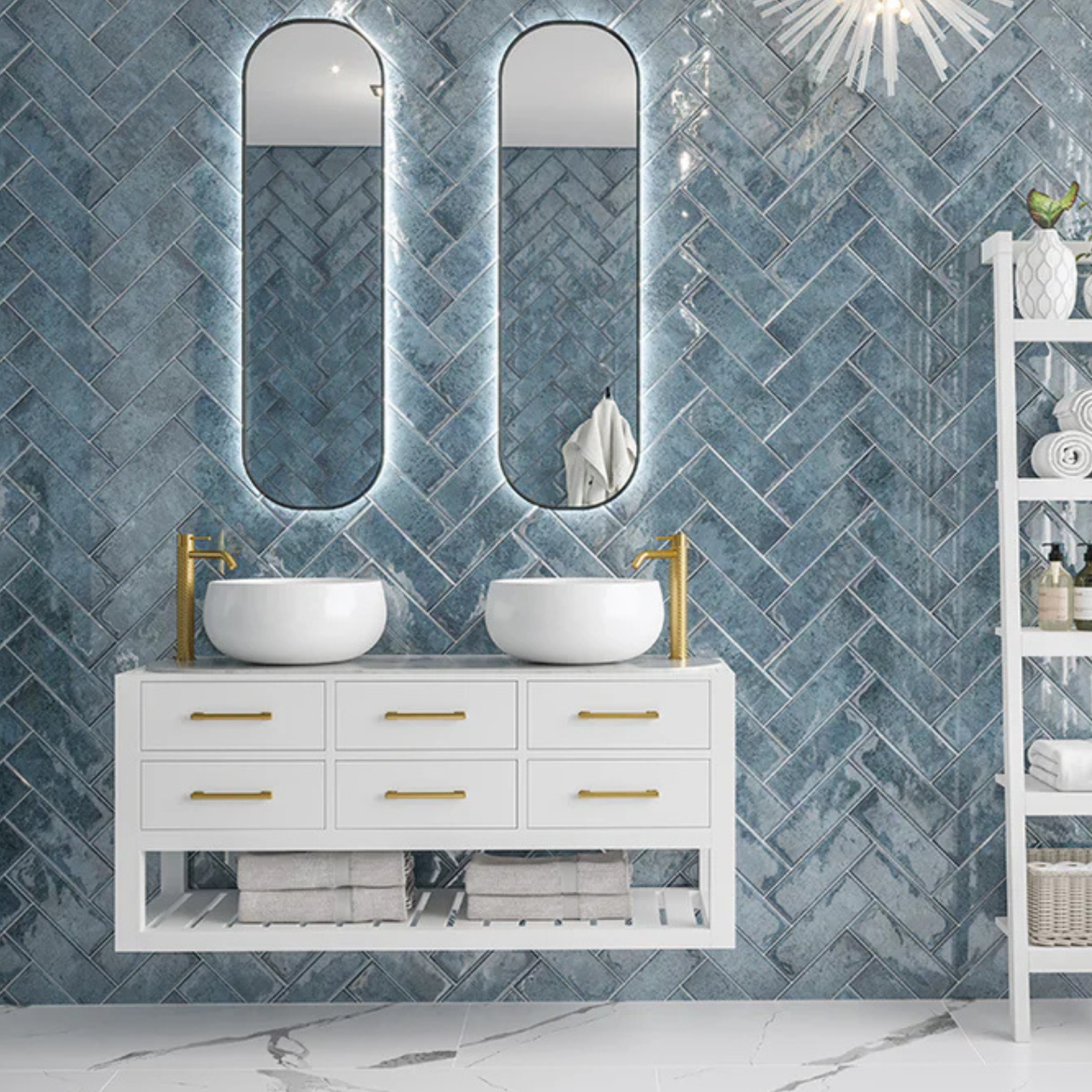 Gleaming Azure Como Ceramic Tiles