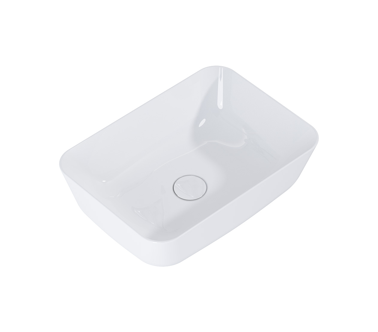 460mm Rectangle Countertop Basin — Gloss White