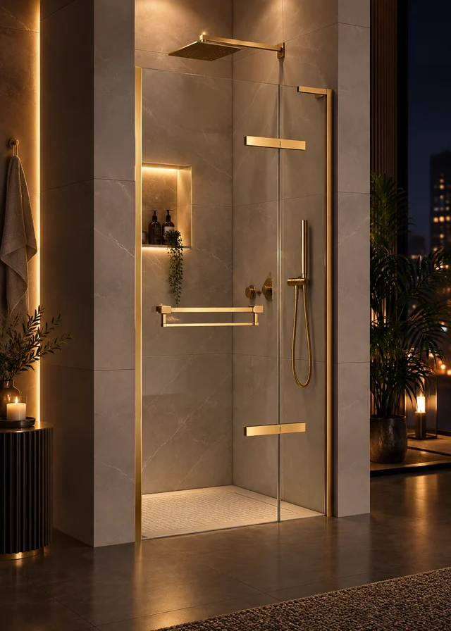 Radiant Frameless Hinged Door shower