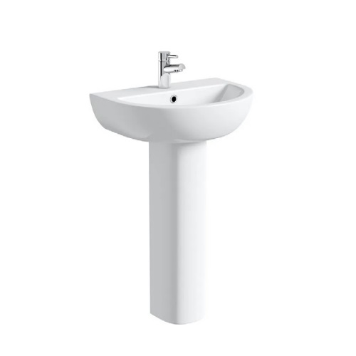 Eco 540mm Basin with Full Pedestal – White