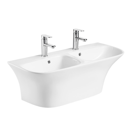 Eden 1000mm Double Wall Hung Basin – White