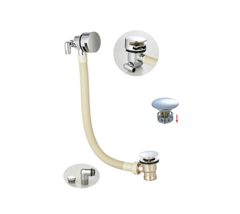 Round Easy-Clean Bath Filler — 650 mm with Click-Clack Waste collection artwork